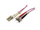 ROLINE Fibre Optic Jumper Cable, 50/125µm, LC/ST, OM4, violet, 0.5 m