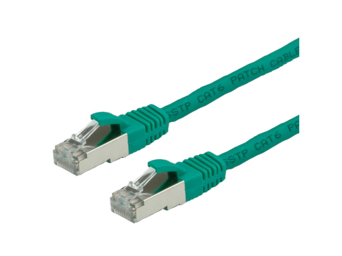 VALUE S/FTP Patch Cord Cat.6 (Class E), halogen-free, green, 2 m