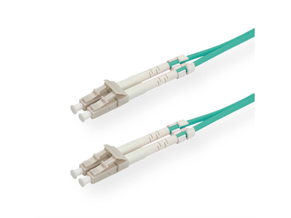 VALUE Fibre Optic Jumper Cable, 50/125µm, LC/LC, OM3, turquoise, 1 m