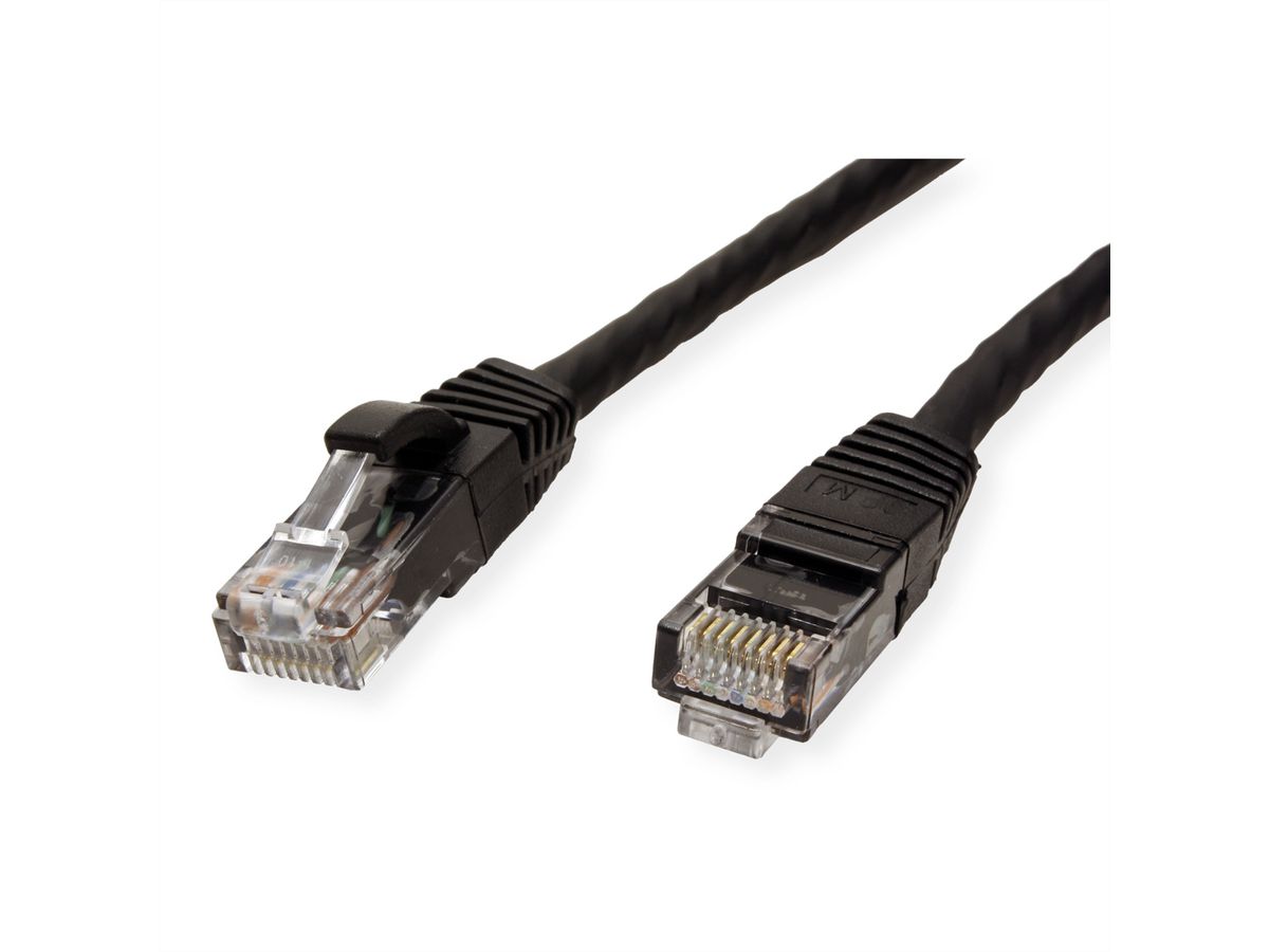 VALUE UTP Cable Cat.6 (Class E), halogen-free, black, 0.5 m