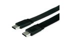 VALUE USB4 Gen 3 Cable, PD (Power Delivery) 20V5A, with Emark, C-C, M/M, 40 Gbit/s, flat, black, 0.5 m