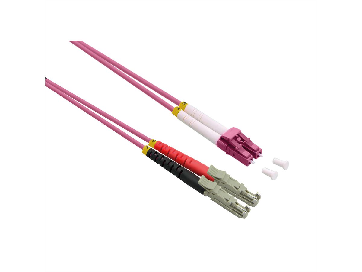 ROLINE FO Jumper Cable 50/125µm OM4, LSH/LC, UPC Polish, LSOH, violet, 10 m