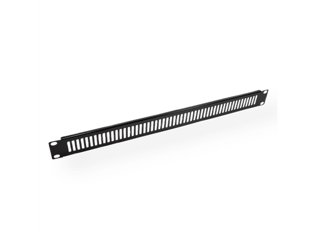 19” Rack Front Ventilation Panel, 1U, Metal, black