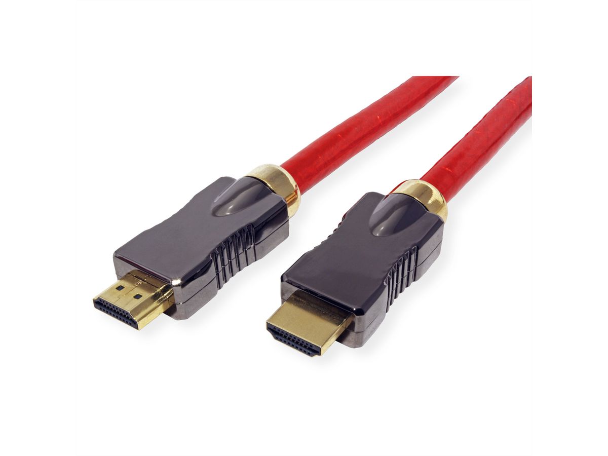 ROLINE HDMI 8K (7680 x 4320) Ultra HD Cable + Ethernet, M/M, red, 1 m