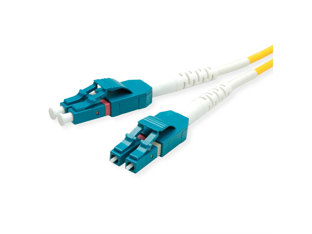 ROLINE Fibre Optic Jumper Cable duplex, 9/125µm, OS2, LC/LC, duplex, yellow, 5 m