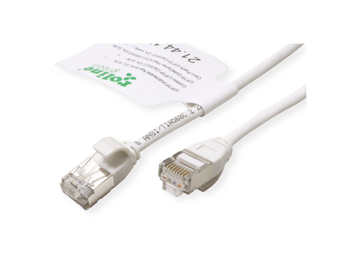ROLINE GREEN U/FTP DataCenter Patch Cord Cat.6A (Class EA), LSOH, slim, white, 5 m