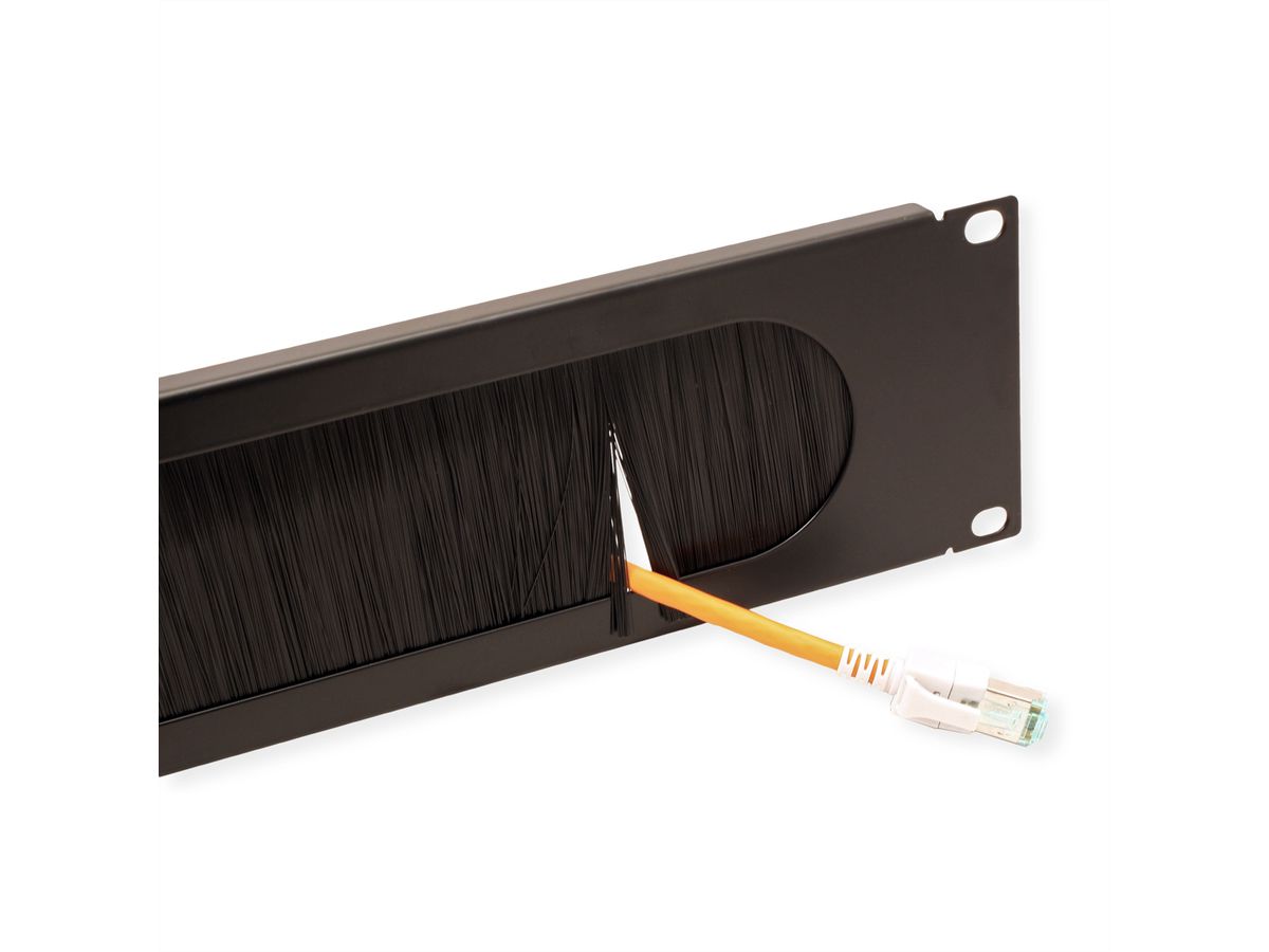 VALUE 19" Cable Entry 2U with Brush Seal, black