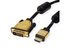 ROLINE GOLD Monitor Cable, DVI (24+1) - HDMI, M/M, 7.5 m