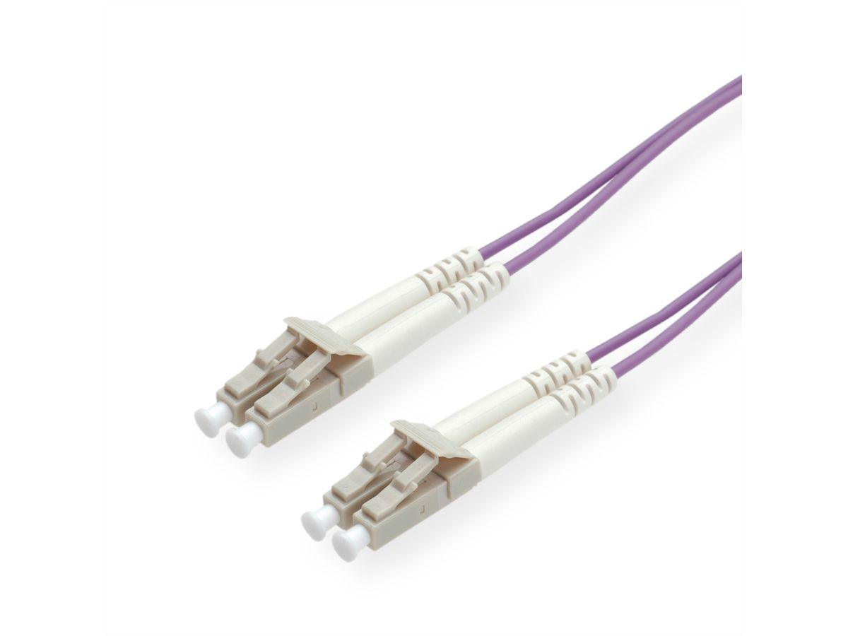 ROLINE Fibre Optic Jumper Cable, 50/125 µm, LC/LC, OM4, violet, 7 m