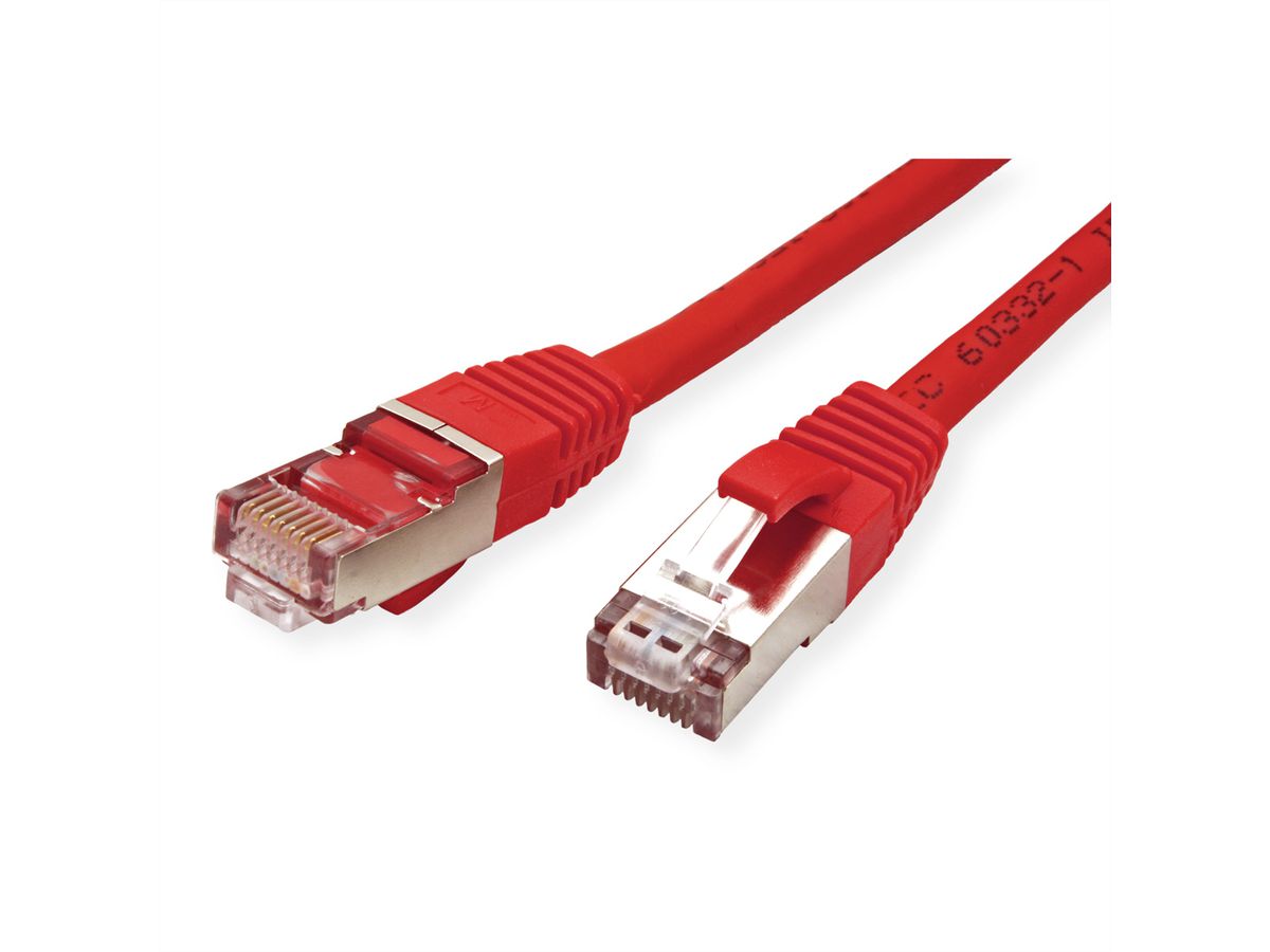 VALUE S/FTP Patch Cord Cat.6 (Class E), halogen-free, red, 1 m