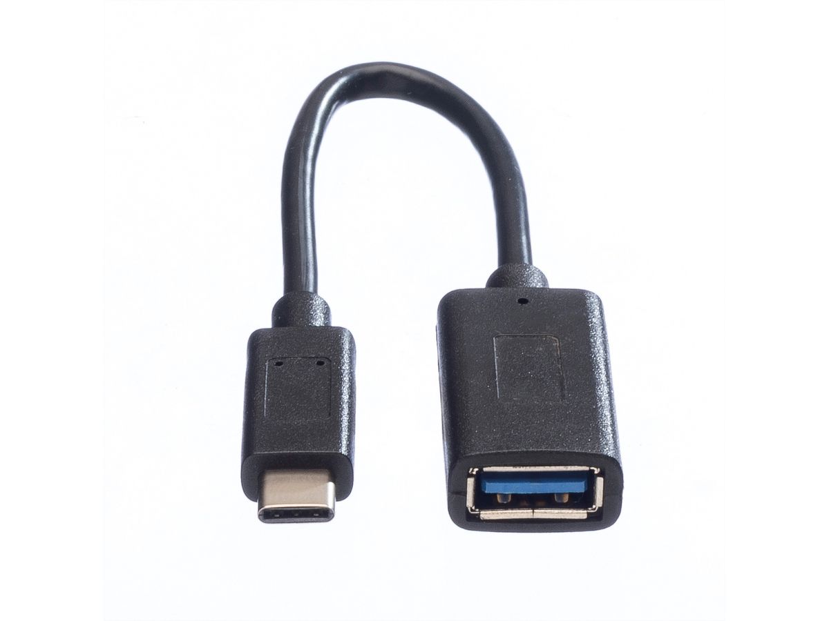 VALUE Cableadapter, USB 3.2 Gen 1, C-A, M/F, OTG, black, 0.15 m