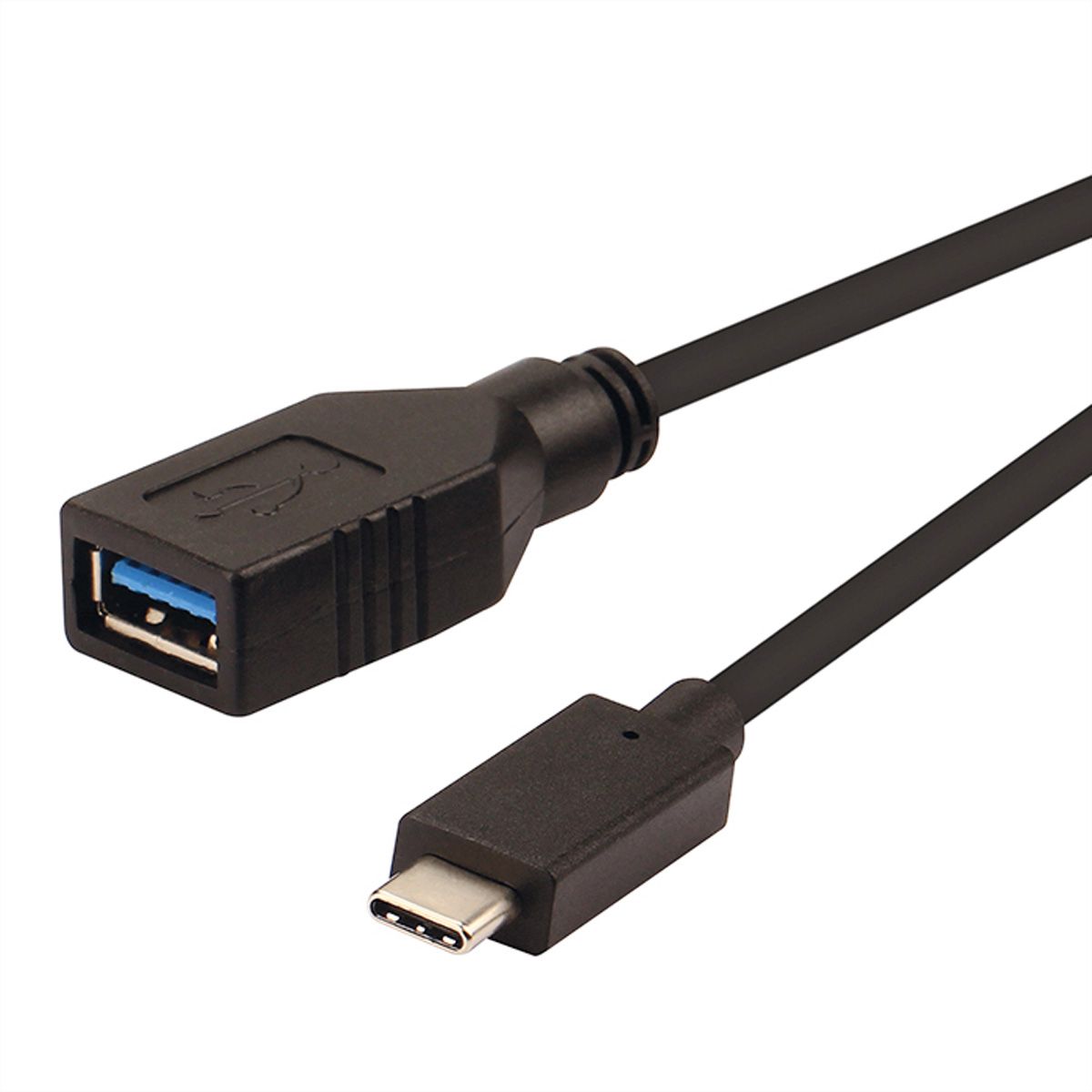ROLINE USB 3.2 Gen 1 Type C cable, C-A, M/F, OTG, black, 0.15 m 