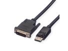 ROLINE DisplayPort Cable, DP-DVI (24+1), LSOH, M/M, black, 5 m