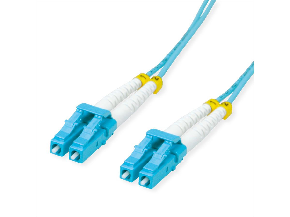 VALUE FO Jumper Cable 50/125µm OM3, LC/LC, Low-Loss-Connector, turquoise, 5 m
