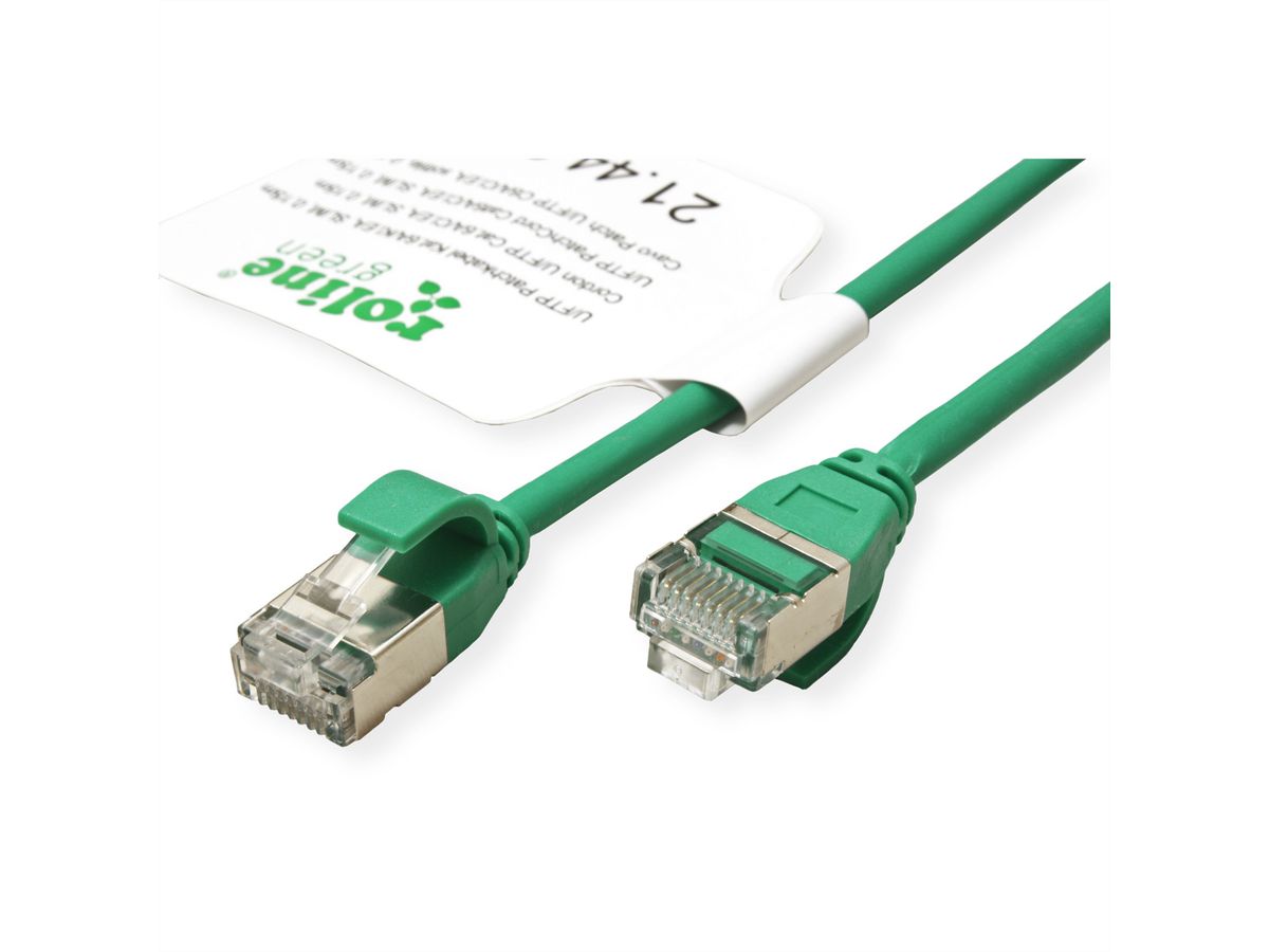 ROLINE GREEN U/FTP DataCenter Patch Cord Cat.6A (Class EA), LSOH, slim, green, 0.3 m