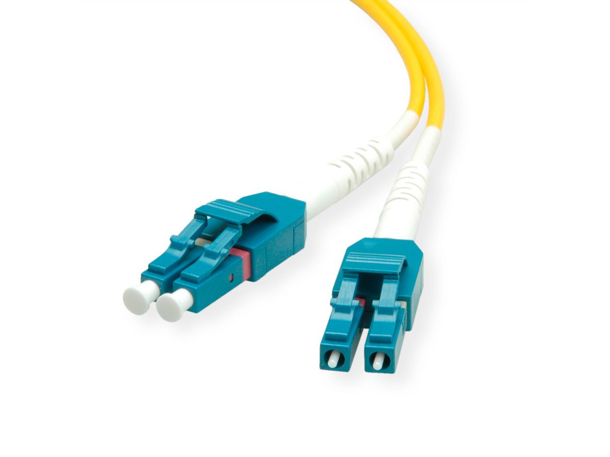 ROLINE Fibre Optic Jumper Cable duplex, 9/125µm, OS2, LC/LC, duplex, yellow, 7 m