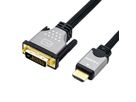 ROLINE Monitor Cable, DVI (24+1) - HDMI, M/M, black /silver, 7.5 m