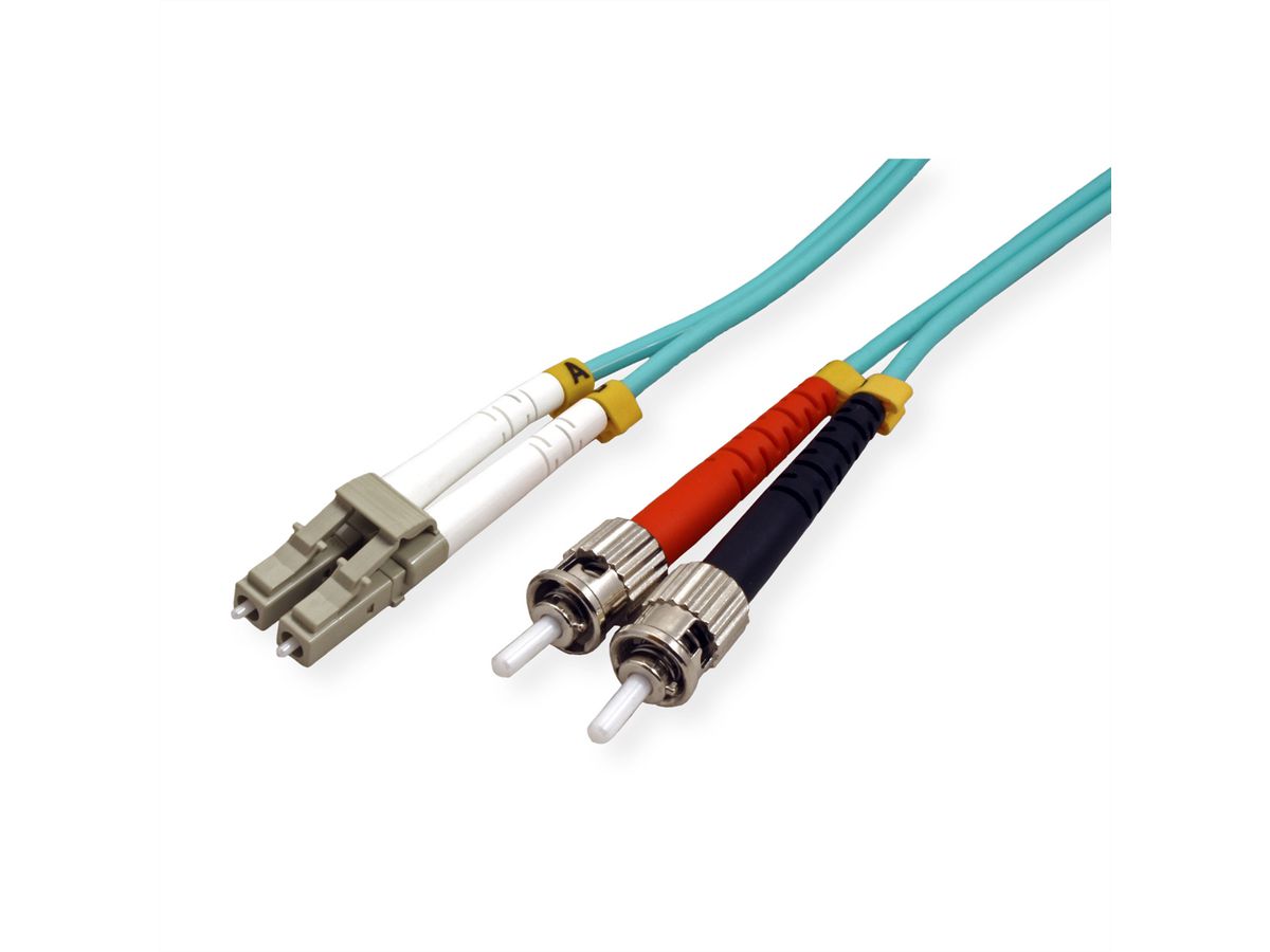 VALUE Fibre Optic Jumper Cable, 50/125µm, LC/ST, OM3, turquoise, 5 m