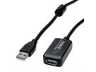 USB 2.0 Extension Cable, active with Repeater, black, 5 m