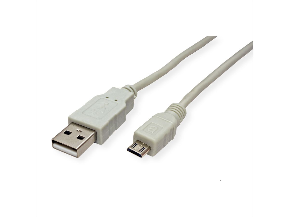 USB 2.0 Cable, USB Type A M - Micro USB B M, 3.0m