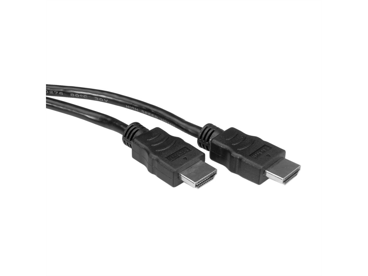 HDMI High Speed Cable with Ethernet, HDMI M - HDMI M, black, 1 m