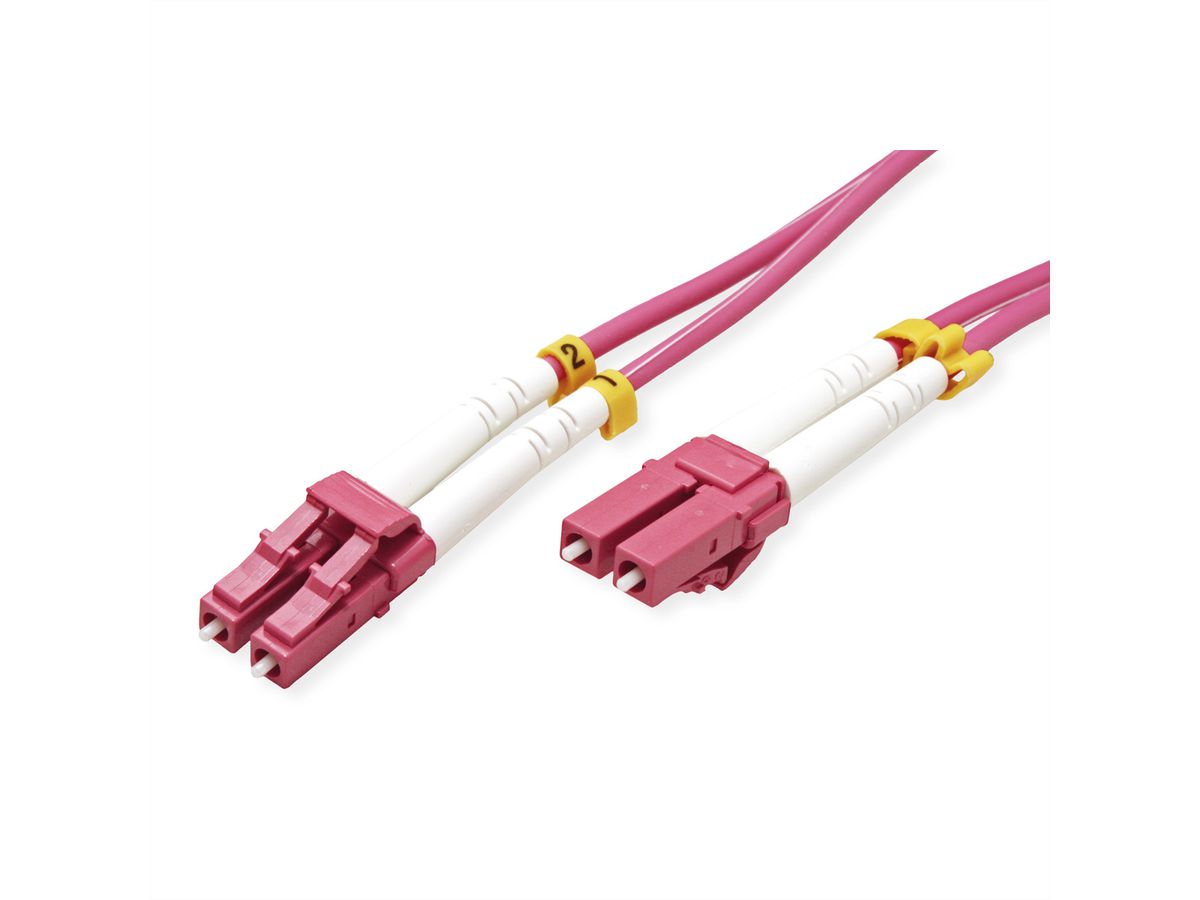 VALUE Fibre Optic Jumper Cable, 50/125 µm, LC/LC, OM4, violet, 1 m