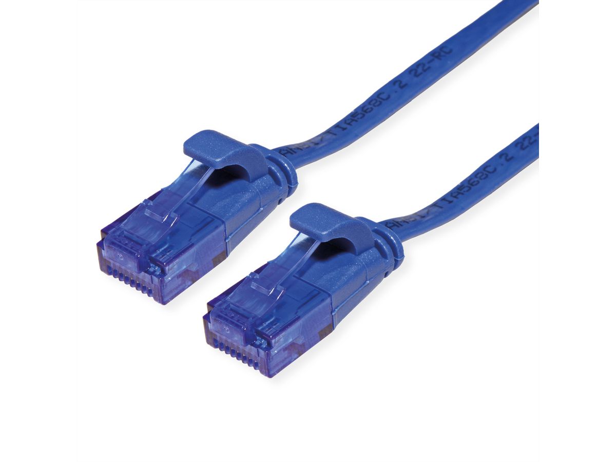 VALUE UTP Patch Cord, Cat.6A (Class EA), extra-flat, blue, 5 m