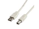 USB 2.0 Cable, Type A-B, beige, 3 m