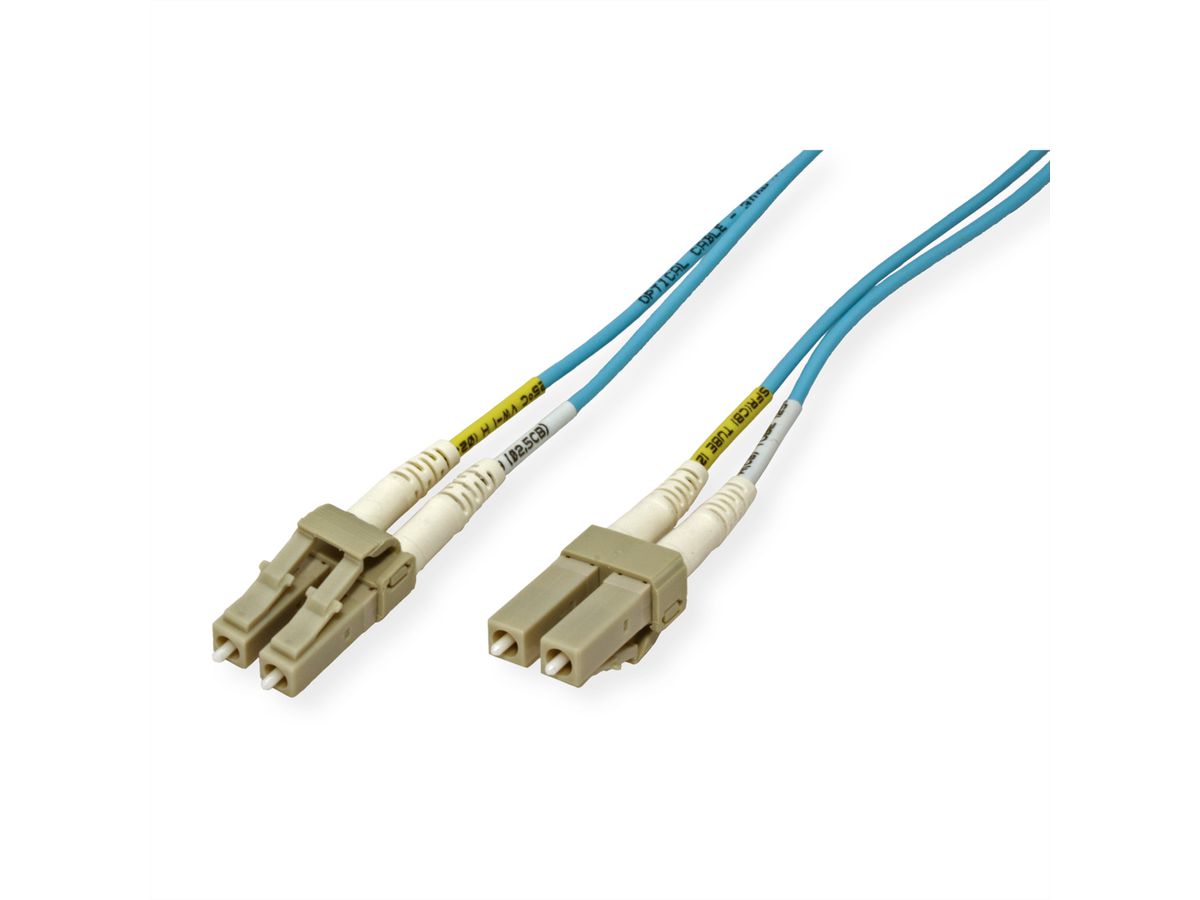 ROLINE Fibre Optic Jumper Cable, 50/125µm, LC/LC, OM3, turquoise, 15 m