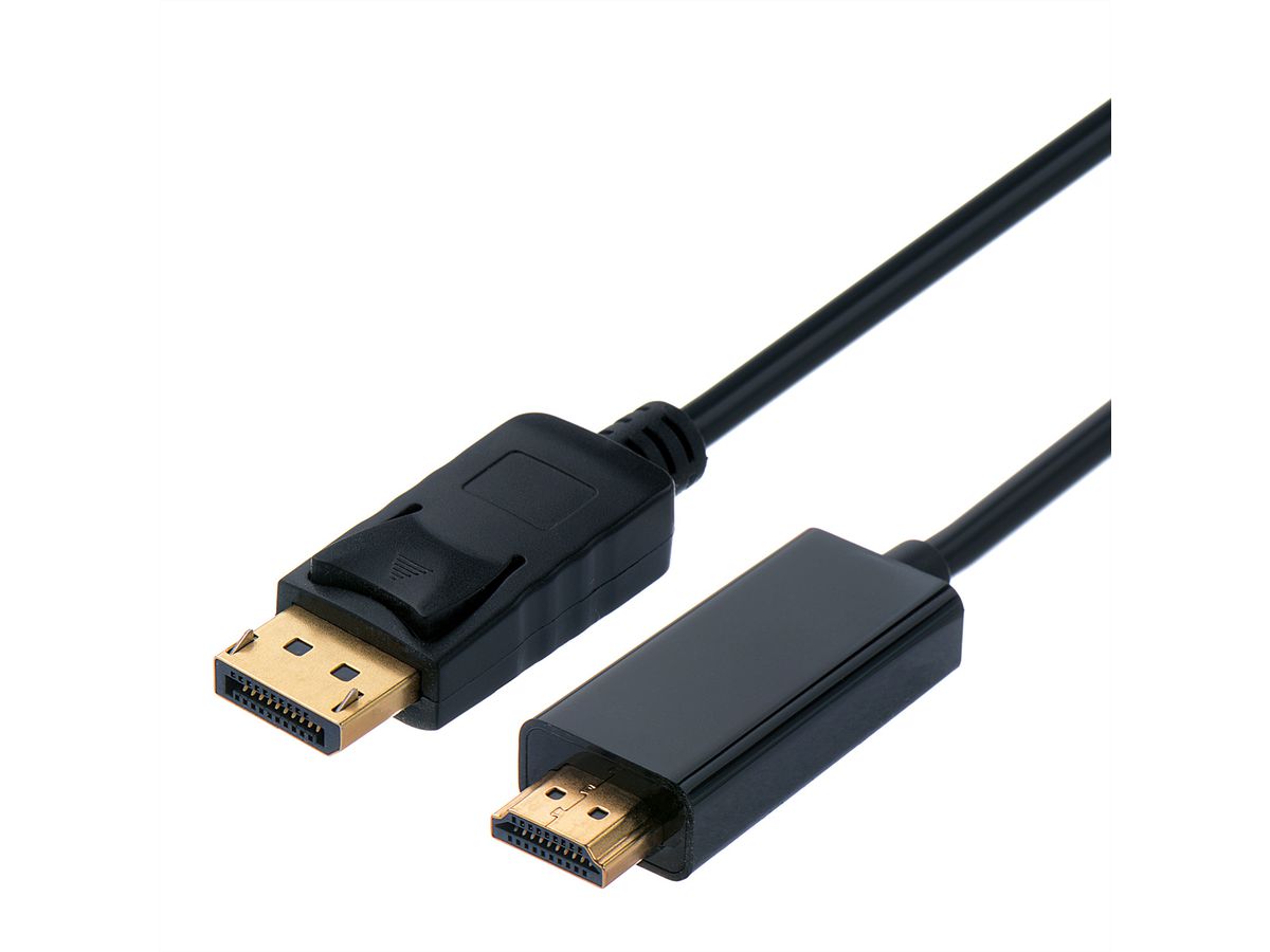 STANDARD DisplayPort Cable, DP - HDTV, M/M, black, 2 m