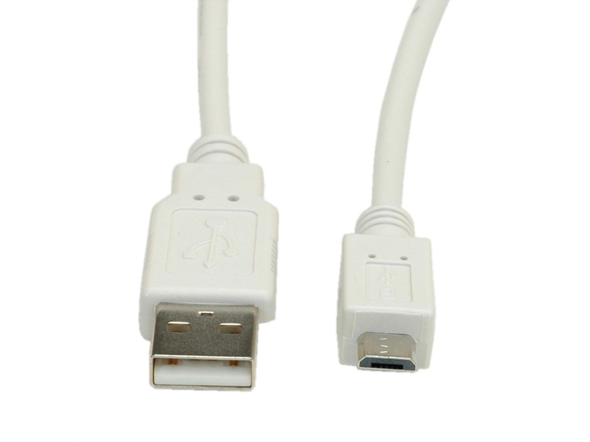 USB 2.0 Cable, USB Type A M - Micro USB B M, 0.8 m